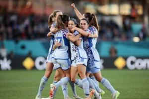 Niềm vui của các cầu thủ đội tuyển nữ Tây Ban Nha. (Ảnh: Reuters)