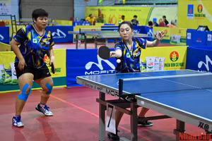 Mai Hoàng Mỹ Trang và Nguyễn Ngọc Yên Nhi giành thắng lợi 3-1 tại trận bán kết đôi nữ.