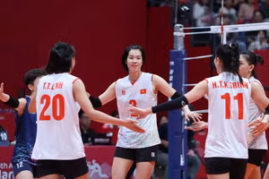 Bóng chuyền nữ Việt Nam lần đầu lọt Top 4 đội mạnh nhất ASIAD. (Ảnh: TTXVN)