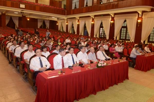 Quang cảnh tại buổi lễ gặp mặt nhân kỷ niệm 99 năm Ngày Báo chí Cách mạng Việt Nam của Học viện Chính trị quốc gia Hồ Chí Minh.