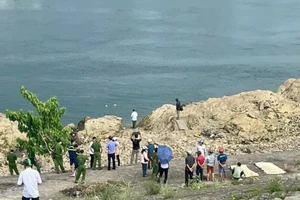 Khu vực hạ lưu sông Đà - nơi hai bé gái đuối nước thương tâm.