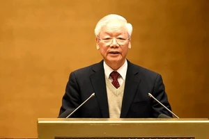 Tổng Bí thư Nguyễn Phú Trọng phát biểu tại Hội nghị Hội nghị Văn hóa toàn quốc, ngày 24/11/2021. (Ảnh: ĐĂNG KHOA) 