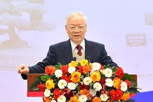 Tổng Bí thư Nguyễn Phú Trọng phát biểu chỉ đạo tại Hội nghị Ngoại giao lần thứ 32, ngày 19/12/2023 tại Hà Nội. (Ảnh: THỦY NGUYÊN)