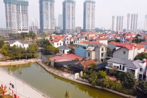 Khu đô thị huyện Văn Giang, tỉnh Hưng Yên. (Ảnh PHẠM HÀ)