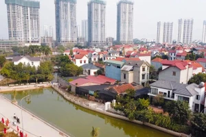 Khu đô thị huyện Văn Giang, tỉnh Hưng Yên. (Ảnh PHẠM HÀ)