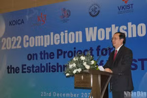 Bộ trưởng Khoa học và Công nghệ Huỳnh Thành Đạt phát biểu tại buổi lễ.