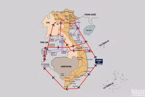 [Infographic] Đường bay của không quân Mỹ đánh phá miền bắc Việt Nam và Hà Nội tháng 12/1972