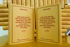 Cuốn sách “Kiên quyết, kiên trì đấu tranh phòng, chống tham nhũng, tiêu cực, góp phần xây dựng Ðảng và Nhà nước ta ngày càng trong sạch, vững mạnh” của Tổng Bí thư Nguyễn Phú Trọng 