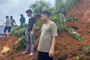 Khu vực bị sạt lở đất. (Ảnh do người dân cung cấp)