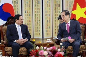 Thủ tướng Phạm Minh Chính hội đàm với Thủ tướng Hàn Quốc Han Duck Soo, ngày 2/7/2024.(Ảnh: TTXVN)