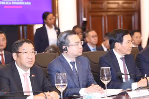 Bộ trưởng Xây dựng Nguyễn Thanh Nghị tại Hội đàm giữa Thủ tướng Phạm Minh Chính và Tổng thống Cộng hòa Dominica.