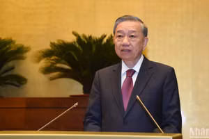 Tổng Bí thư, Chủ tịch nước Tô Lâm phát biểu chỉ đạo Hội nghị toàn quốc quán triệt, triển khai thực hiện Nghị quyết Hội nghị lần thứ 10, Ban Chấp hành Trung ương Đảng khóa XIII. (Ảnh: TRẦN HẢI) 