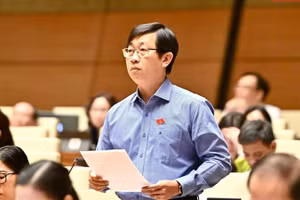 Đại biểu Nguyễn Hữu Thông (Bình Thuận) phát biểu. (Ảnh: ĐĂNG KHOA)