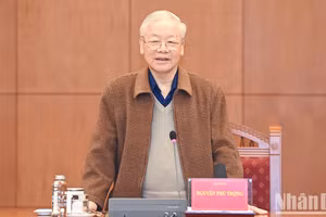 Tổng Bí thư Nguyễn Phú Trọng, Trưởng Ban chỉ đạo phát biểu tại cuộc họp.