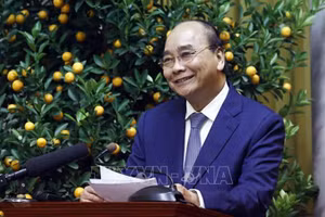 Chủ tịch nước Nguyễn Xuân Phúc phát biểu chỉ đạo tại hội nghị. (Ảnh: TTXVN)