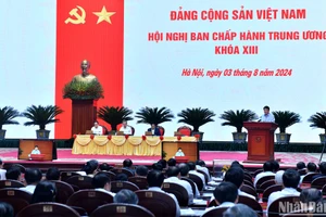 Phiên bế mạc Hội nghị Ban Chấp hành Trung ương khóa XIII. (Ảnh: ĐĂNG KHOA)