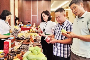 Giới thiệu sản phẩm OCOP tỉnh Sơn La đến khách hàng. 