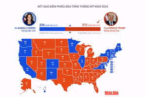 [Infographic] Kết quả kiểm phiếu bầu tổng thống Mỹ năm 2024
