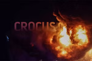 Hiện trường vụ tấn công khủng bố tại trung tâm thương mại Crocus, Moskva, Nga, tối 22/3/2024 (giờ địa phương). (Ảnh: Reuters)