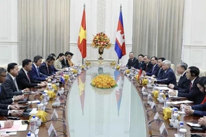 Quang cảnh cuộc hội đàm. (Ảnh: TTXVN)