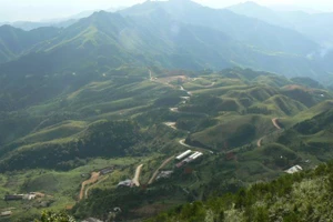 Toàn cảnh khu du lịch Mẫu Sơn, Lộc Bình, tỉnh Lạng Sơn chìm trong rét đậm vào ngày 13/11/2023. (Ảnh: Hùng Tráng)