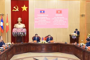 Quang cảnh hội đàm. (Ảnh: XUÂN TRƯỜNG)