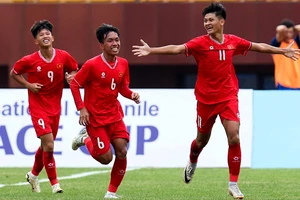 Niềm vui của các cầu thủ U17 Việt Nam. (Ảnh: VFF)