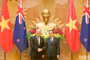 Chủ tịch Quốc hội Trần Thanh Mẫn và Thủ tướng New Zealand Christopher Luxon tại buổi hội kiến.