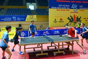 Các vận động viên hăng say tập luyện chuẩn bị cho giải đấu.