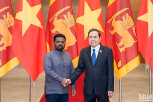 Chủ tịch Quốc hội Trần Thanh Mẫn và Tổng thống Sri Lanka Anura Kumara Dissanayaka. 