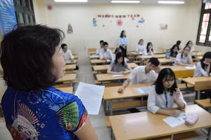 Tại một Kỳ thi vào lớp 10 của Hà Nội. (Ảnh minh hoạ: THUỶ NGUYÊN)