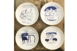 Một số tác phẩm của họa sĩ Đặng Tiến vẽ từ truyện ngắn Nguyễn Huy Thiệp.