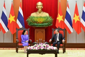 Tổng Bí thư Tô Lâm với Thủ tướng Vương quốc Thái Lan Paetongtarn Shinawatra.(Ảnh: ĐĂNG KHOA)