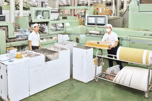Dây chuyền sản xuất thuốc lá tại Công ty Thuốc lá Sài Gòn.