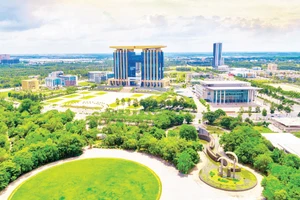 Trung tâm Đổi mới sáng tạo Việt Nam-Singapore sẽ giúp tỉnh Bình Dương và các địa phương tiếp tục phát triển xanh và bền vững. Trong ảnh: Một góc Thành phố mới Bình Dương.