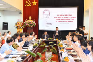 Quang cảnh Lễ khai trương Trang thông tin đặc biệt về Tổng Bí thư Nguyễn Văn Linh. (Ảnh: THỦY NGUYÊN)