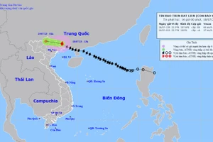 Vị trí và hướng di chuyển của bão số 1. (Nguồn: nchmf.gov.vn)
