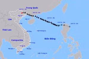 Áp thấp nhiệt đới tiếp tục suy yếu và tan dần. (Nguồn: nchmf.gov.vn)