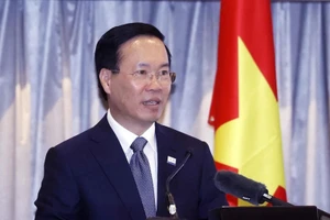 Chủ tịch nước Võ Văn Thưởng phát biểu tại Tọa đàm. (Ảnh: Thống Nhất/TTXVN)