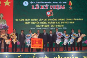 Tập đoàn Công nghiệp Cao-su Việt Nam nhận Cờ thi đua Chính phủ.