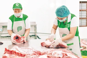 Sản xuất, chế biến thực phẩm từ thịt heo thảo mộc tại Peco Food. 