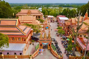 Toàn cảnh chùa Bân Rây Thmây.