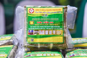 Bánh chưng xanh Hải Yến, Sóc Sơn, Hà Nội, sản phẩm OCOP 4 sao. (Ảnh: NHẬT QUANG)