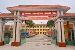 Trường Trung học phổ thông An Phúc (xã Hải Phong, huyện Hải Hậu, tỉnh Nam Định), nơi 2 học sinh xảy ra xô xát trước khi dẫn đến án mạng đau lòng.