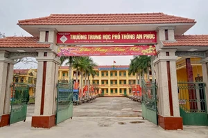 Trường Trung học phổ thông An Phúc (xã Hải Phong, huyện Hải Hậu, tỉnh Nam Định), nơi 2 học sinh xảy ra xô xát trước khi dẫn đến án mạng đau lòng.