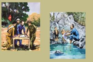 Hình ảnh Chủ tịch Hồ Chí Minh được khắc họa trong sách.