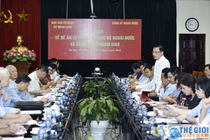 Ảnh minh họa: Hội thảo về Đề án “Tổ chức lại Đảng bộ Ngoài nước và Đảng bộ Bộ Ngoại giao”. (Nguồn: Báo Thế giới và Việt Nam)