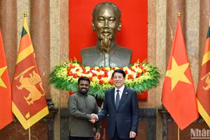 Chủ tịch nước Lương Cường và Tổng thống Sri Lanka Anura Kumara Dissanayaka tại buổi hội đàm.