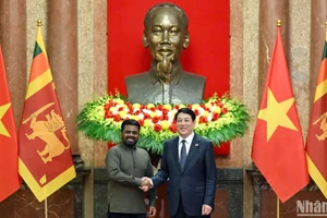 Chủ tịch nước Lương Cường và Tổng thống Sri Lanka Anura Kumara Dissanayaka tại buổi hội đàm.