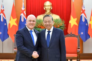 Tổng Bí thư Tô Lâm tiếp Thủ tướng New Zealand Christopher Luxon.